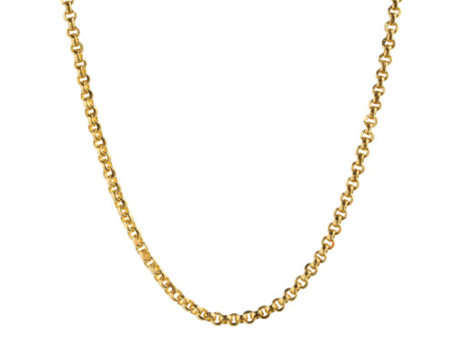 Gold necklace (with clipping path) isolated on white background